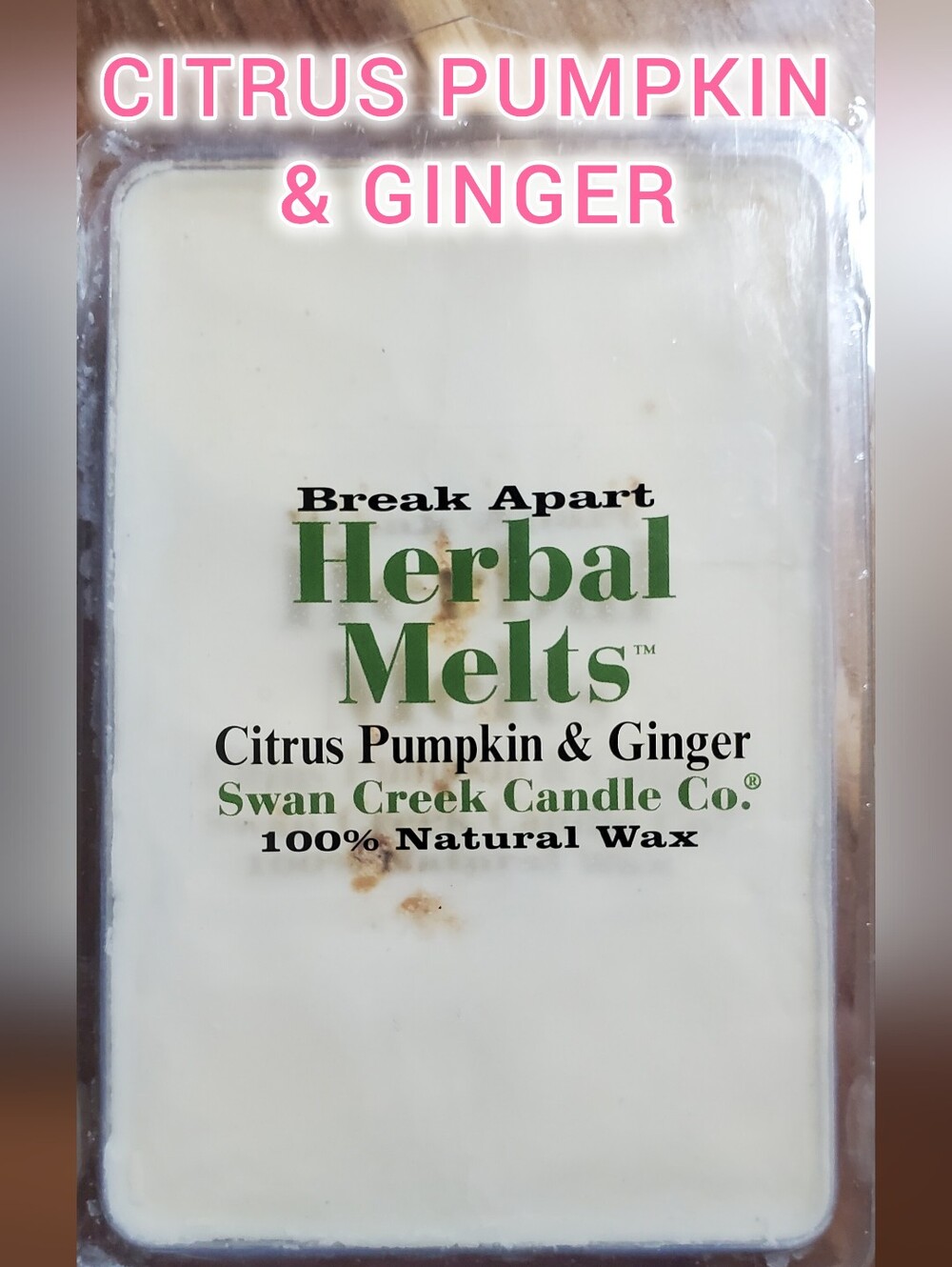 CITRUS PUMPKIN & GINGER by SWAN CREEK CANDLE CO Herbal Melts Natural Wax 5.25 oz